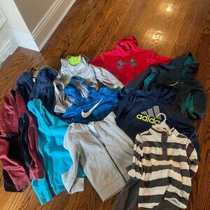 🔥 Bundle of 10 Boys' Sweatshirts - Nike, Adidas, Hurley & More! Sizes 5-6 🔥